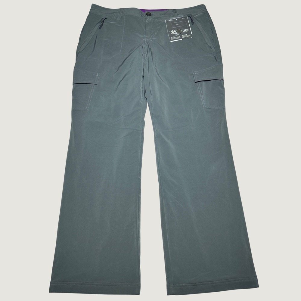 NEW Eddie Bauer Cargo Pants Womens 14 Polar Fleece Lined Flexion Stretch Gray
